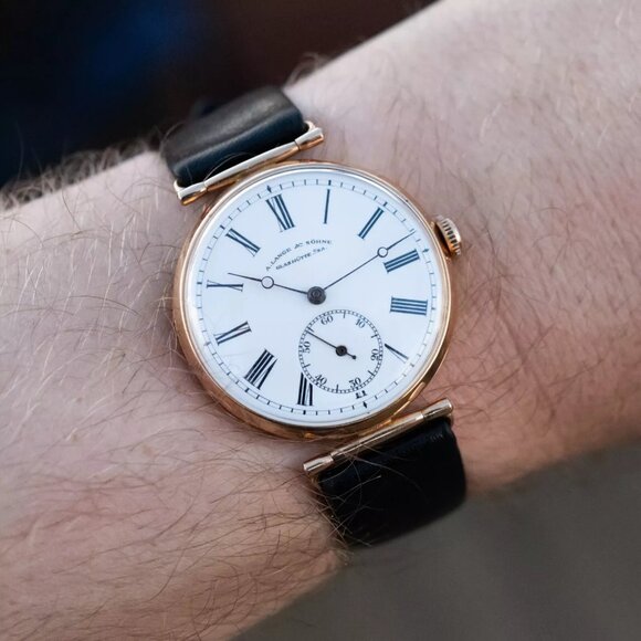 A Lange & Sohne Glashutte Watch 14k Rose Gold 35mm, Antique Pre-1930 Collectors - Picture 8 of 10